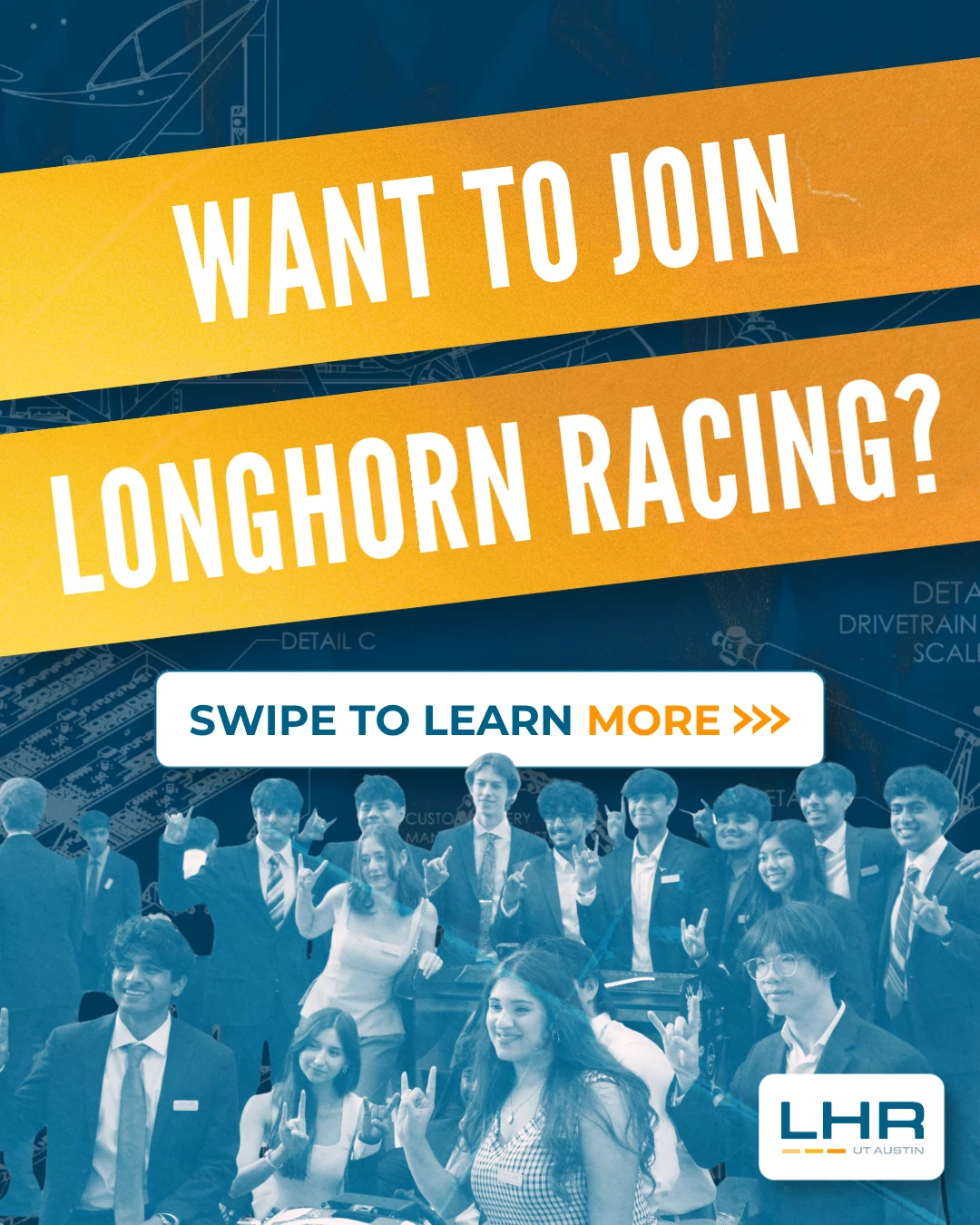 Want to join Longhorn Racing? campaign cover slide